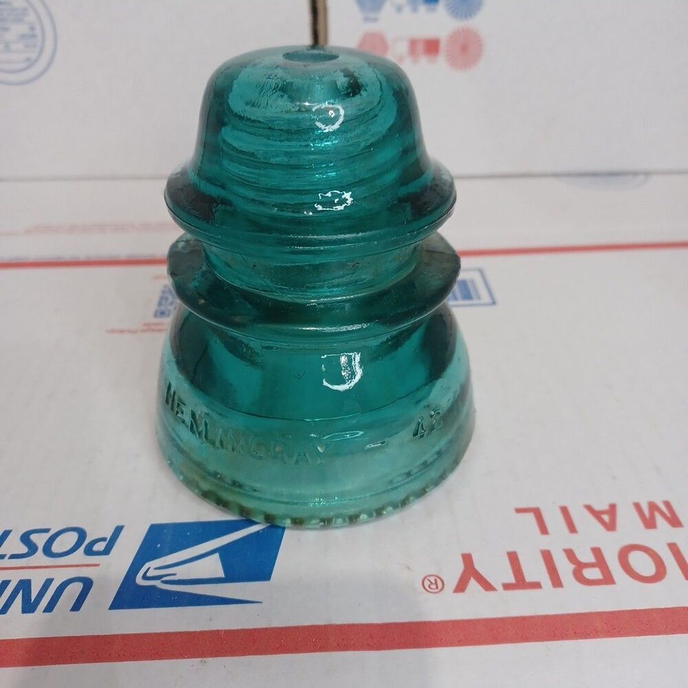 Antique Vintage Hemingray No 42 Predrilled Glass Insulator DIY Light Lamp